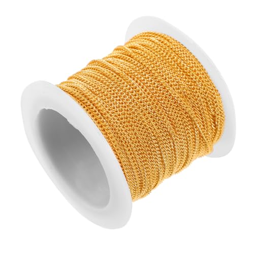 FIXOSHEE Goldene Verlängerungskette für Halsketten und Armbänder Diy Schmuckzubehör Einfache Anbringung Vielseitig Einsetzbar für Kettenverlängerung und Gliederkettenverlängerung von FIXOSHEE