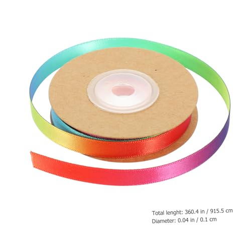 FIXOSHEE Gradient Regenbogen Geschenkband Breit Yards Doppelseitiges Satinband für DIY Bastelprojekte Geschenkverpackung Partydekoration Farbverlaufendes Glattes Langlebiges Geschenkband von FIXOSHEE
