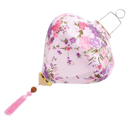 FIXOSHEE Große Vietnamesische Laterne Rosa Wasserfeste Vintage Dekoration mit Blumenmuster Asiatische Hängelaterne für Garten Hochzeit Party und Innen Sowie Außenbereich von FIXOSHEE