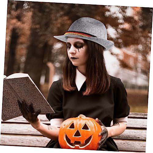 FIXOSHEE Halloween Jazz Hut Panama Stil Unisex mit Feder Weicher Bequemer Partyhut für Einzigartige Kostüme und Fotoshootings von FIXOSHEE