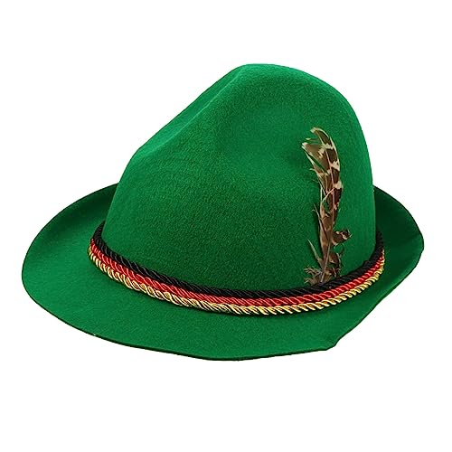 FIXOSHEE Halloween Panama Jazz Hut Partyhut Unisex Grün Feder Kopfschmuck Umweltfreundlich Karneval Mottoparty von FIXOSHEE