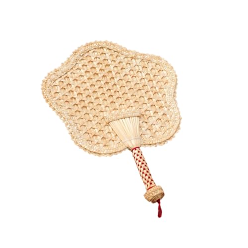 FIXOSHEE Handgefertigter Handlicher Sommerfächer aus Rohrkolbenblatt Gelb Fünfzackige Form Natürlicher Handgestrickter Kühlventilator Tragbar für Party und Strand FIXOSHEE Handgefertigter Handlicher Sommerfächer aus Rohrkolbenblatt Gelb Fünfzackige Form Natürlicher Handgestrickter Kühlventilator Tragbar für Party und Strand von FIXOSHEE