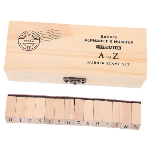 FIXOSHEE Holzstempel Großbuchstaben Zahlen DIY Stempel für Kartengestaltung Scrapbooking Langlebig Robust mit Aufbewahrungsbox für Bastelprojekte von FIXOSHEE