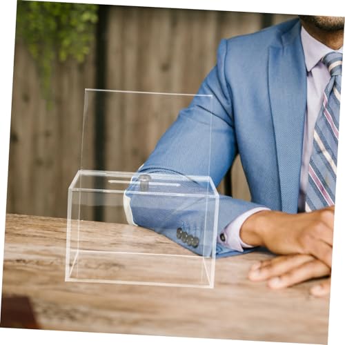 FIXOSHEE Klarer Acryl Vorschlagsbox mit Schloss Transparente Spendenbox für Abstimmungen und Meinungsumfragen für Fundraising Events und Feedback Sammlungen von FIXOSHEE