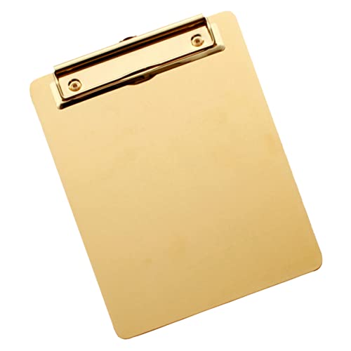 FIXOSHEE Klemmbrett mit Metallclip Tragbares Schreibtablet für Schule Büro und Zuhause Geeignet für Langlebig Glatter Oberfläche Gold FIXOSHEE Klemmbrett mit Metallclip Tragbares Schreibtablet für Schule Büro und Zuhause Geeignet für Langlebig Glatter Oberfläche Gold von FIXOSHEE