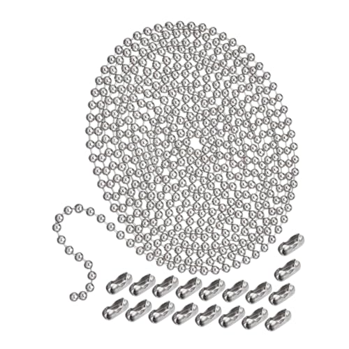 FIXOSHEE Kugelkette mit Verschlüssen Runde Tag Kette für Diy Schmuckherstellung Anhänger Schlüsselanhänger und Bastelprojekte Rostfrei Langlebig und Einfach zu Verbinden von FIXOSHEE