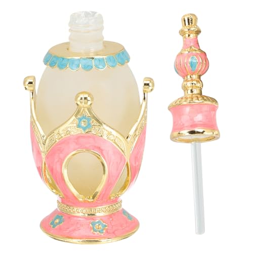 FIXOSHEE Leere Aromadiffuser Flasche Rosa Glasflakon mit Kronendeckel Nachfüllbare Parfüm Sub Flasche für Ätherische Öle Duftöle und Parfüm Stilvolle Dekorative Aufbewahrung von FIXOSHEE