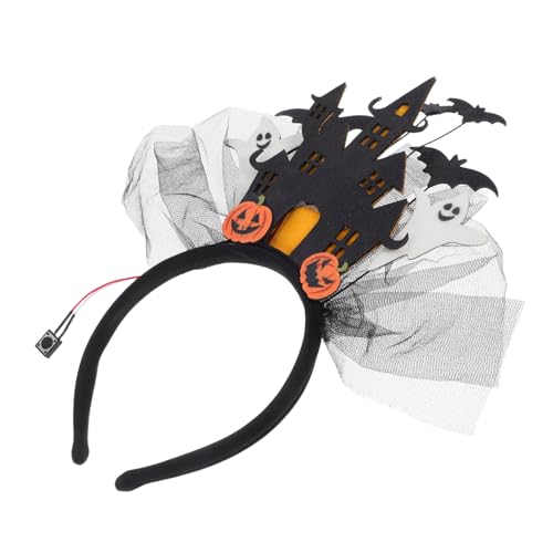 FIXOSHEE Leuchtendes Halloween Stirnband mit Schloss und Geist Spooky Hairband für Damen Festliches Kostümzubehör Vielseitiger Party Haarschmuck für Halloween Events von FIXOSHEE