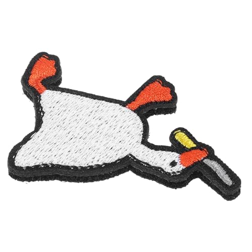 FIXOSHEE Lovely Goose Bestickter Aufnäher zum Aufbügeln Bügelflicken Stoffpatch mit Einzigartigem Design Farbenfroher DIY Aufnäher für Kleidung Jeans Taschen und Rucksäcke Langlebig und von FIXOSHEE