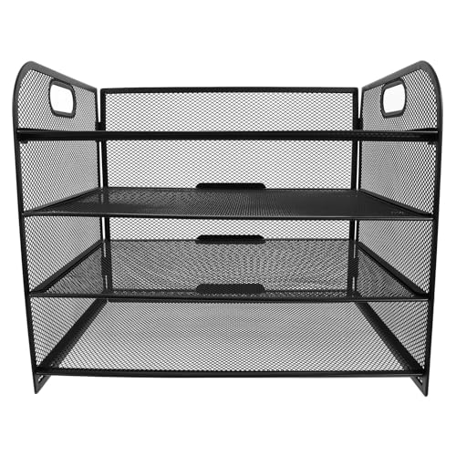 FIXOSHEE Metall Mesh Schreibtisch organizer mit Handgriff Abnehmbarer Dokumentenhalter Langlebiges Büroregal für Papier Zeitschriften und Ordner Schwarze Etagen aufbewahrung für Home FIXOSHEE Metall Mesh Schreibtisch organizer mit Handgriff Abnehmbarer Dokumentenhalter Langlebiges Büroregal für Papier Zeitschriften und Ordner Schwarze Etagen aufbewahrung für Home von FIXOSHEE
