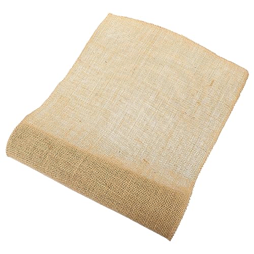 FIXOSHEE Naturfarbener Jute Tischläufer mit Glatter Oberfläche Zuschneidbares Flachsstreifenband für DIY Geschenkverpackung und Rustikale Tischdeko für Festtage und Landhausstil von FIXOSHEE