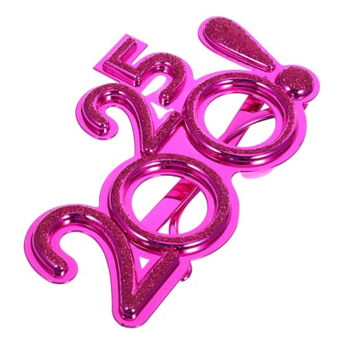 FIXOSHEE Partybrille Rosegold Glitzer Exklusive Silvesterbrille mit Ausrufezeichen Design Lustige Eyewear für Neujahrsfeier Familienfest Geburtstagsfeier und Partyspaß von FIXOSHEE