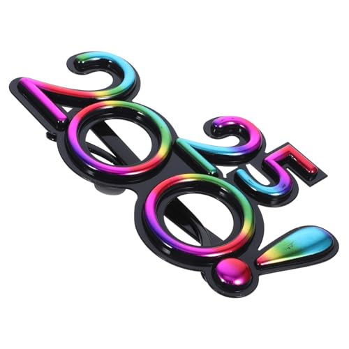 FIXOSHEE Partybrille mit Buntem Hologramm Design und Ausrufezeichen Lustige Neujahrs Partybrille als Fotorequisite und Dekoration für Silvesterfeiern und Festtagsveranstaltungen von FIXOSHEE