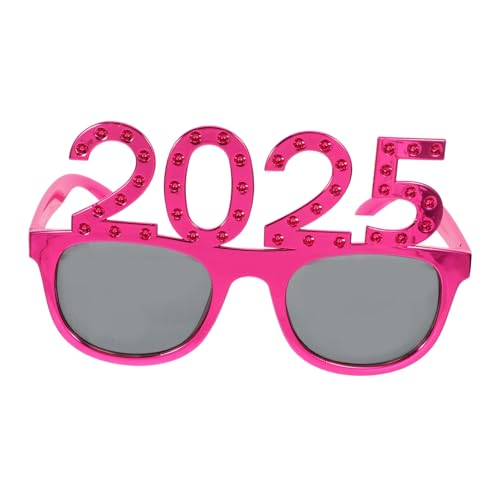 FIXOSHEE Partybrille mit Funkelnden Strasssteinen Leichte Bequeme Silvester und Neujahrs Photo Booth Brille Auffällige Rosa Rahmen Dekoration für Tanz und Festivalevents von FIXOSHEE