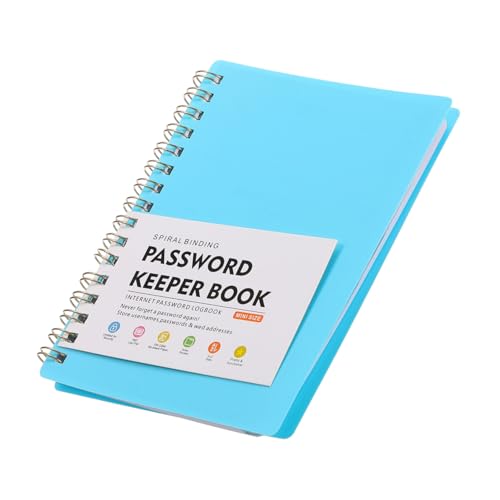 FIXOSHEE Passwortbuch mit Spiralbindung Alphabetische Register Kleines Passwort Notizbuch für Senioren Passwort Organizer mit Notizfunktion Bleistiftgeeignet Übersichtliches Login von FIXOSHEE