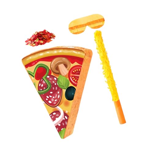 FIXOSHEE Pizza Pinata für Kindergeburtstag mit Aufhängering Schlagstab Augenbinde und Konfetti Bunte Pizzastück Deko aus Karton und Krepppapier Spielerisch Robust für Partyspiele und FIXOSHEE Pizza Pinata für Kindergeburtstag mit Aufhängering Schlagstab Augenbinde und Konfetti Bunte Pizzastück Deko aus Karton und Krepppapier Spielerisch Robust für Partyspiele und von FIXOSHEE