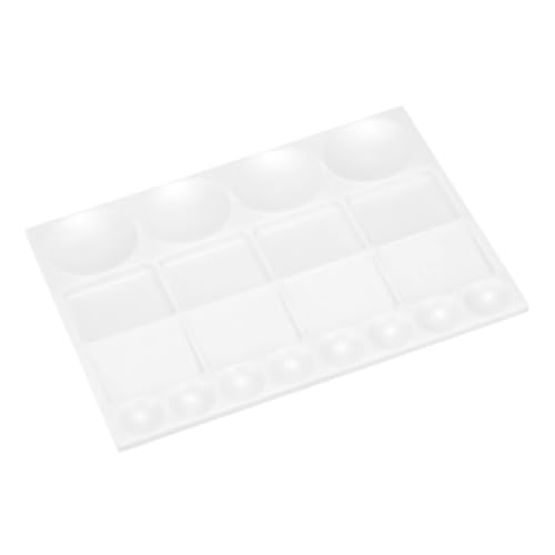 FIXOSHEE Plastik Mischpalette Rechteckig mit Mehreren Fächern Leicht zu Reinigen Praktische Farbmischpalette für Aquarell Acrylfarben und DIY Kunst für Anfänger und Künstler von FIXOSHEE