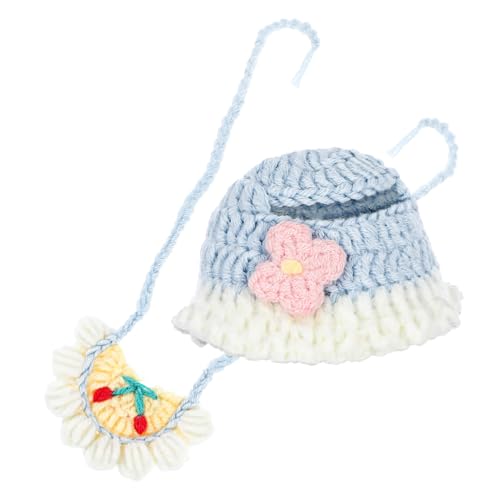 FIXOSHEE Puppenkleidung Mit Fangzähnen Puppenlätzchen Mit Mütze Puppenhüte Puppen Feiertagshüte Weiche Puppenlätzchen Babyzubehör Für Puppen Strickmütze Für Babypuppen von FIXOSHEE