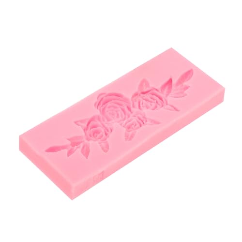 FIXOSHEE Rosenblüten Silikonform für Epoxidharz Gießen Flexible Langlebige DIY Blumenform für Handgemachte Dekoration und Backen Einfach zu Entformen Waschbar Rosa von FIXOSHEE