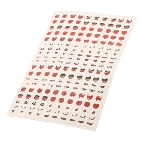 FIXOSHEE Selbstklebende DIY Mundaufkleber aus Hochwertigem Papier Wasserfest und Reißfest für Bastelprojekte mit Tonfiguren und Animationspuppen Bunte Cartoon Mundmuster Sticker von FIXOSHEE