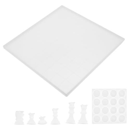 FIXOSHEE Silikon Gießform Schachbrett und Schachfiguren Wiederverwendbar DIY Bastelform für Individuelle Schachstücke Familienfreundlich Langlebig Sicher von FIXOSHEE