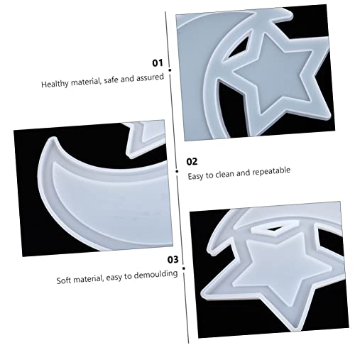 FIXOSHEE Silikonform DIY Mond Stern Tablett Langlebig Rutschfest Epoxidharz Gießform Non Stick Kreativ für Bastelprojekte und Dekorationen von FIXOSHEE