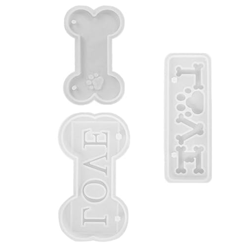 FIXOSHEE Silikonform Hundeknochen Buchstaben DIY Anhänger Gießform Resin Clay Mold für Individuelle Schlüsselanhänger und Dekorationen von FIXOSHEE