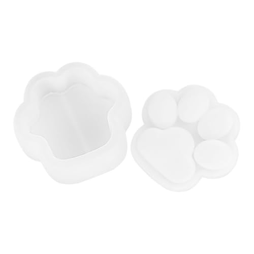 FIXOSHEE Silikonform Katzenpfote Aufbewahrungsbox Epoxidharz Gießform Diy Schmuck Organizer Weiß Langlebig Leicht zu Reinigen für Kleine Gegenstände für Katzenliebhaber von FIXOSHEE