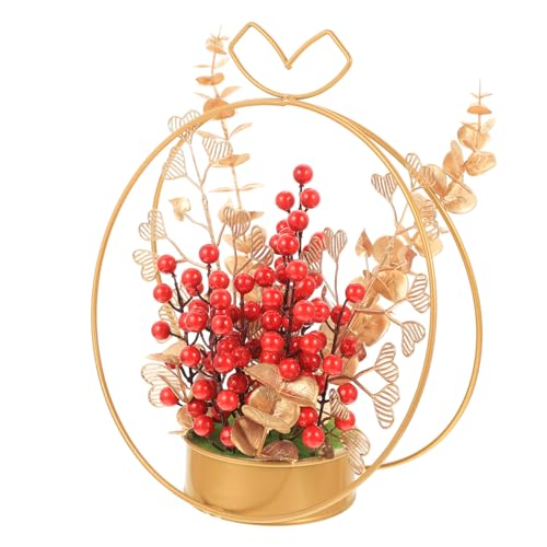 FIXOSHEE Simuliertes Rotes Beeren Tischdekor Festliches Esszimmertisch Ornament Dekorativer Korb für Verlobung Hochzeit Einweihungsgeschenk Langlebig Kompakt und Vielseitig von FIXOSHEE