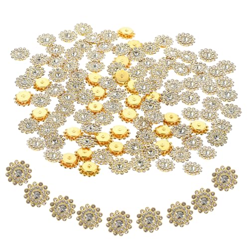 FIXOSHEE Sonnenblume Strassknöpfe Flache Rückseite Dreischichtige Weiße Blüten DIY Bastelsteine für Haarschleifen Schmuckzubehör Vielseitige Dekoration von FIXOSHEE