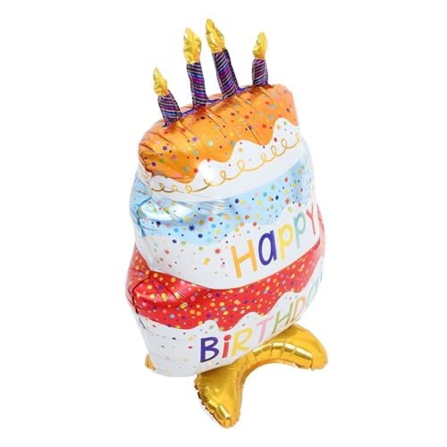 FIXOSHEE Stehender Aluminiumfolie Kuchen Ballon mit Farbigem Sockel Langlebige Geburtstagsdeko für Partyatmosphäre Einfach Aufzublasen Luftdicht für Geburtstagsfeier und Eventdekoration von FIXOSHEE