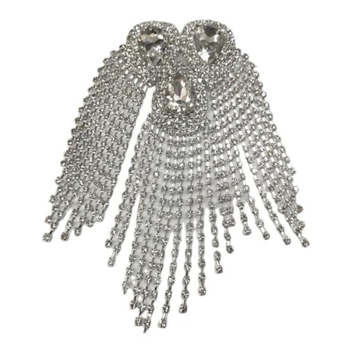 FIXOSHEE Strass Quasten Schulterepaulette Weiß Damen Modeschmuck Glänzende Kettenapplikation Für Hochzeit Bühne Party Kostüm Accessoire FIXOSHEE Strass Quasten Schulterepaulette Weiß Damen Modeschmuck Glänzende Kettenapplikation Für Hochzeit Bühne Party Kostüm Accessoire von FIXOSHEE