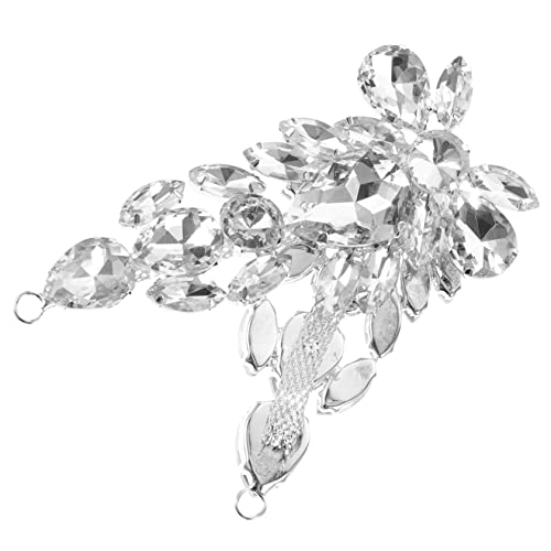 FIXOSHEE Strassapplikation für Hochzeitskleider DIY Kleidung Patches Dekorative Strass Blume für Schuhe und Taschen für Bastelprojekte und Kleidungsdekoration von FIXOSHEE