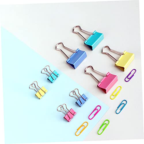 FIXOSHEE Teiliges Binder Clips Büroklammern aus Hochwertigem Wiederverwendbar und Verschleißfest für Dokumente Akten und Papier für Büro Schule und Zuhause Farblich Zufällige Farbe von FIXOSHEE