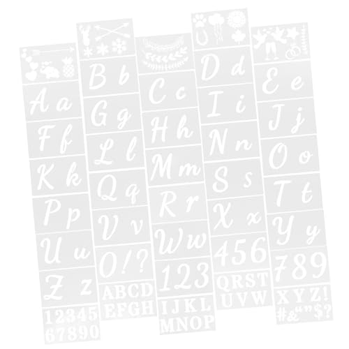 FIXOSHEE Teiliges Buchstaben Schablonen aus Robustem Pet Kunststoff Wiederverwendbar Glatte Oberfläche Leicht zu Reinigen für DIY Wandmalerei Basteln und Kreative Dekoration von FIXOSHEE