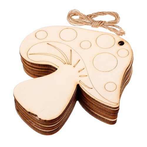 FIXOSHEE Teiliges Holzpilz Bastel Holzplättchen zum Bemalen und Dekorieren Naturbelassene Holzscheiben für DIY Handwerk Pilz Motiv Holzdekoration für Kreative Bastelprojekte von FIXOSHEE