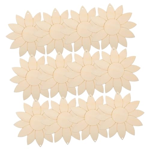 FIXOSHEE Teiliges Unbemalte Sonnenblumen holzchips zum Basteln Glatte Oberfläche Vielseitige DIY deko für Fenster Türen Feste und Wohnraum Inklusive Satinbändern und Juteband von FIXOSHEE
