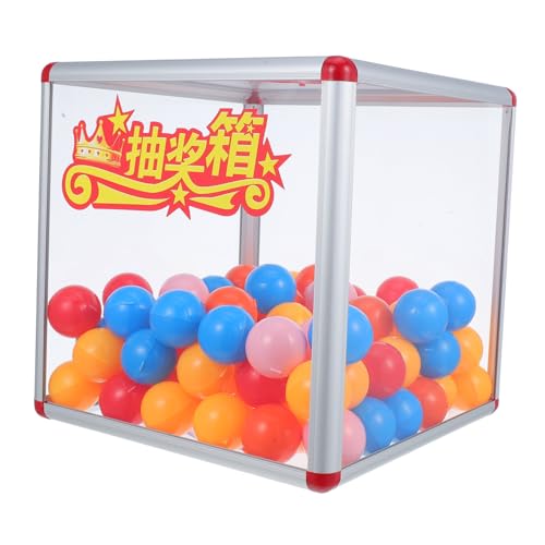 FIXOSHEE Transparente Acryl Losbox mit Bunten Gewinnbällen Vielseitiger Raffle Container für Firmenveranstaltungen Spendenaktionen und Gewinnspiele Bunter Kugeln von FIXOSHEE