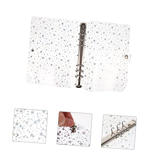 FIXOSHEE Transparente PVC Binder Hülle mit Sterne motiv Langlebige Schnellhefter schutzhülle für Büro Schule und Notizbuch Sicherer Verschluss Wiederbefüllbar Praktisches von FIXOSHEE