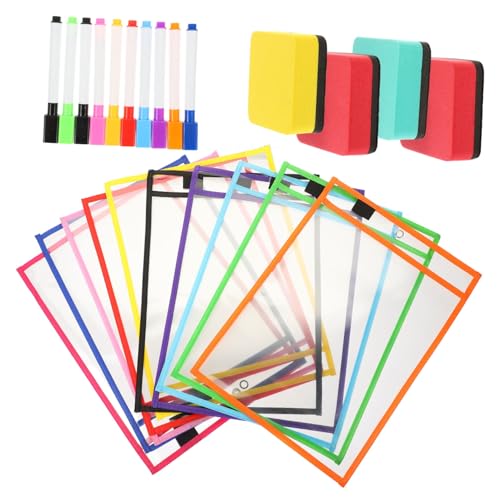 FIXOSHEE Transparente Wiederverwendbare Dry Erase Dokumententaschen Teiliges mit Abwischbaren Schreibflächen Strapazierfähigem Pet Material für Schule Lehrer und Zufällige Zufällige Farbe FIXOSHEE Transparente Wiederverwendbare Dry Erase Dokumententaschen Teiliges mit Abwischbaren Schreibflächen Strapazierfähigem Pet Material für Schule Lehrer und Zufällige Zufällige Farbe von FIXOSHEE
