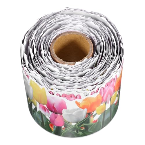 FIXOSHEE Tulpenmuster Wanddekoration Abnehmbarer Border Sticker für Klassenzimmer und Büro für Kreative Dekorationen und Foto Requisiten von FIXOSHEE