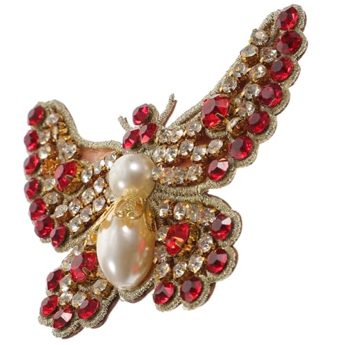 FIXOSHEE Wasserdichter Schmetterling Bügelbild mit Strasssteinen DIY Applikation für Kleidung Schuhe Hochzeitskleider Reparatur und Dekoration Rotes Design FIXOSHEE Wasserdichter Schmetterling Bügelbild mit Strasssteinen DIY Applikation für Kleidung Schuhe Hochzeitskleider Reparatur und Dekoration Rotes Design von FIXOSHEE