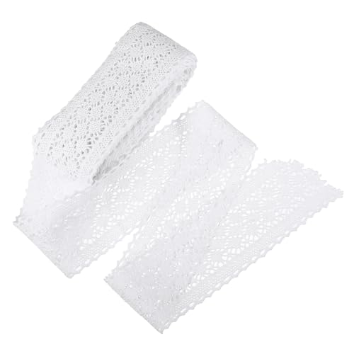 FIXOSHEE Weißer Baumwollfaden Yards Spitzenbesatz Für DIY Handgefertigte Bastelarbeiten Für Hochzeiten Dekoration Und Kleidung von FIXOSHEE