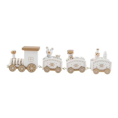 FIXOSHEE Weißer Holzzug Kuchendekor Umweltfreundlicher Party Cake Topper Kreative Dessertdekoration für Geburtstagsfeier Weihnachten und Festliche Anlässe Teilig von FIXOSHEE