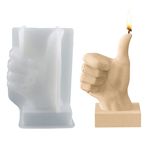 FIYSON Finger Silikonformen Fondant Silikonform 3D-Hand-Finger mit Kerzendocht Handgemachtes Kerzenherstellung Set Kerzen Formen Harz Formen für Handwerk Ornamente Fondant Duftkerze von FIYSON