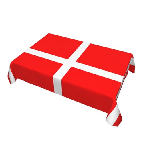 Dänemark-Tischdecke mit dänischer Flagge, bedruckt, rechteckig, dekorativ, für Esstische im Innen- und Außenbereich von 4 bis 6, 137 x 183 cm Dänemark-Tischdecke mit dänischer Flagge, bedruckt, rechteckig, dekorativ, für Esstische im Innen- und Außenbereich von 4 bis 6, 137 x 183 cm von FINPAN