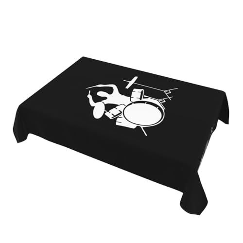 Rechteckige dekorative Tischdecke mit Schlagzeug-Motiv, bedruckt, für Esstische im Innen- und Außenbereich von 4 bis 6, 137 x 183 cm Rechteckige dekorative Tischdecke mit Schlagzeug-Motiv, bedruckt, für Esstische im Innen- und Außenbereich von 4 bis 6, 137 x 183 cm von FInpan