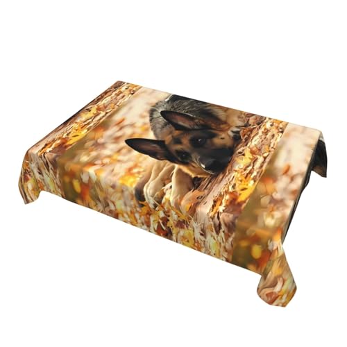 Tischdecke, Motiv Deutscher Schäferhund, rechteckig, dekorativ, für Esstische im Innen- und Außenbereich von 10,2 bis 15,2 cm, 137,2 x 183,9 cm Tischdecke, Motiv Deutscher Schäferhund, rechteckig, dekorativ, für Esstische im Innen- und Außenbereich von 10,2 bis 15,2 cm, 137,2 x 183,9 cm von FInpan