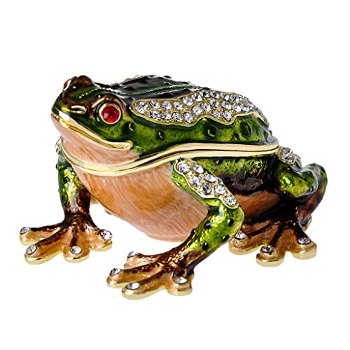 FJ FENGZHIJIE Frosch-Schmuckschatulle, goldfarben, emailliert, handbemalt, aufklappbar, Frosch, Schmuckkästchen, elegante Heimdekoration und einzigartiges Geschenk für Tierliebhaber FJ FENGZHIJIE Frosch-Schmuckschatulle, goldfarben, emailliert, handbemalt, aufklappbar, Frosch, Schmuckkästchen, elegante Heimdekoration und einzigartiges Geschenk für Tierliebhaber von FJ FENGZHIJIE