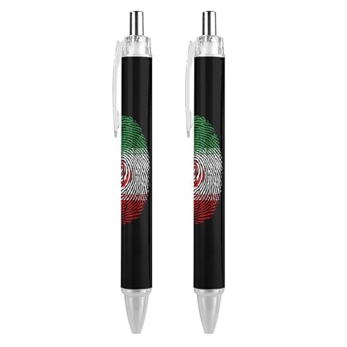 Druckkugelschreiber mit iranischer Flagge, tragbar, blaue Tinte, Kugelschreiber, Arbeitsstifte für Zuhause, Büro, 2 Stück Druckkugelschreiber mit iranischer Flagge, tragbar, blaue Tinte, Kugelschreiber, Arbeitsstifte für Zuhause, Büro, 2 Stück von FJAUOQ